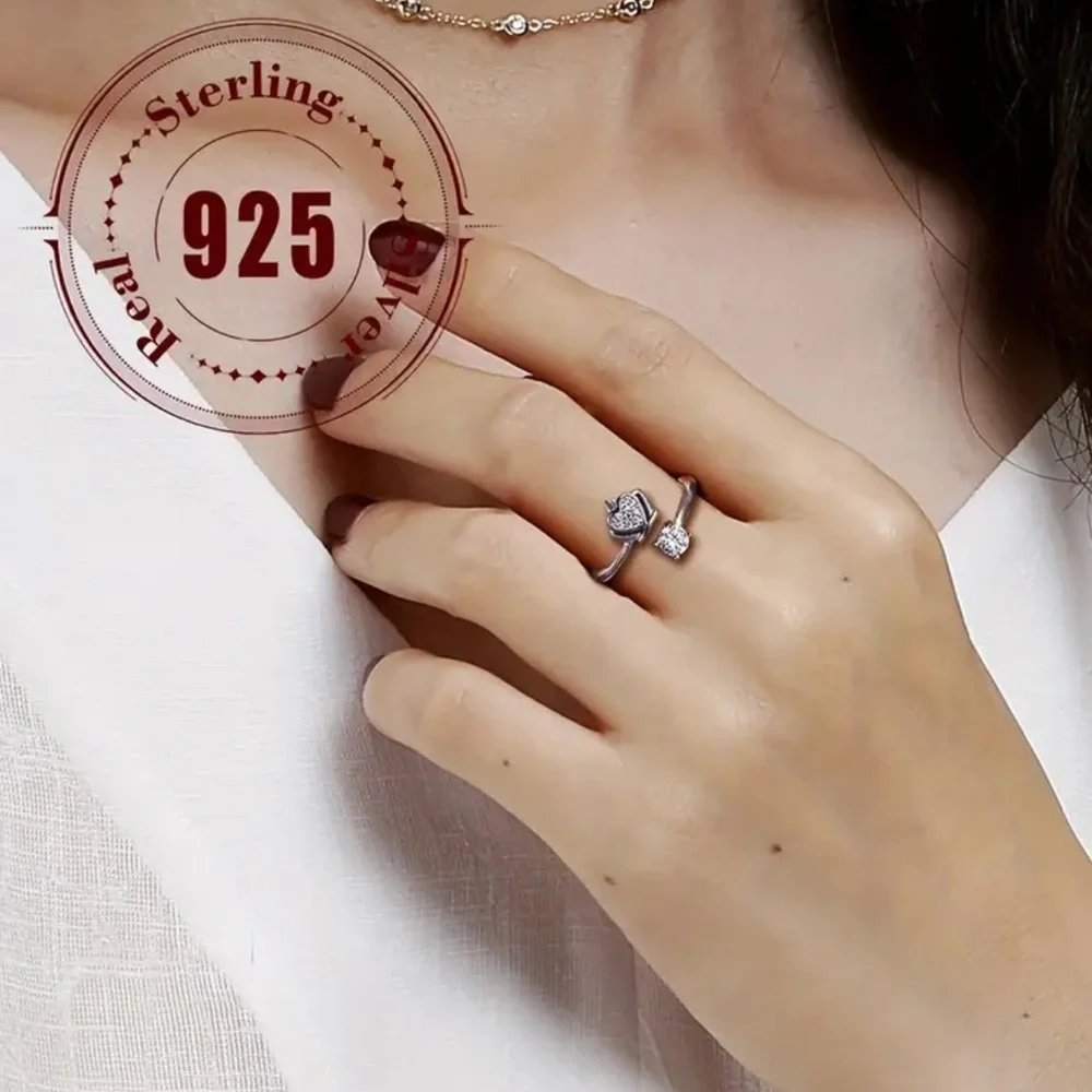 Sterling Silver Adjustable Crown Ring